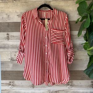 Grand & Greene Striped Button Up Top Small